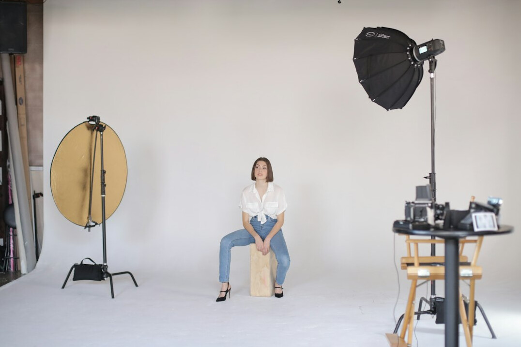 studio lighting setup for corporate shoot