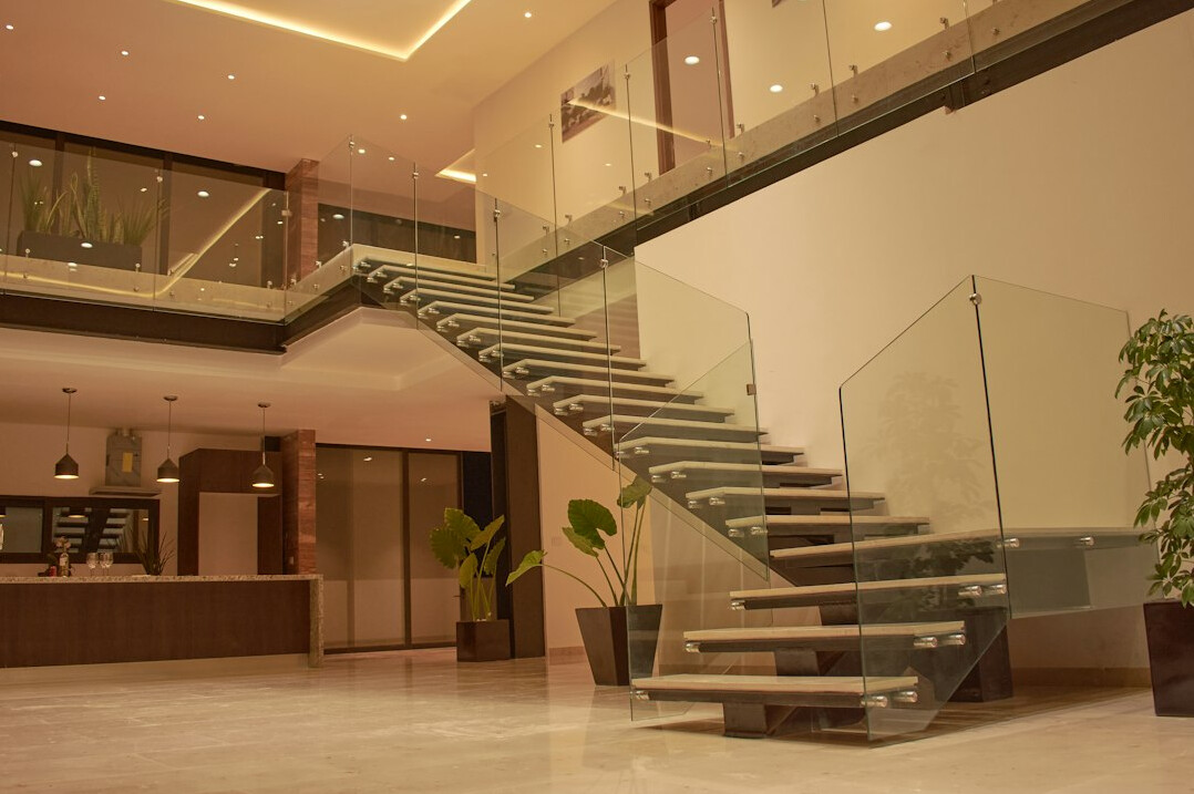 Bright modern office reception area