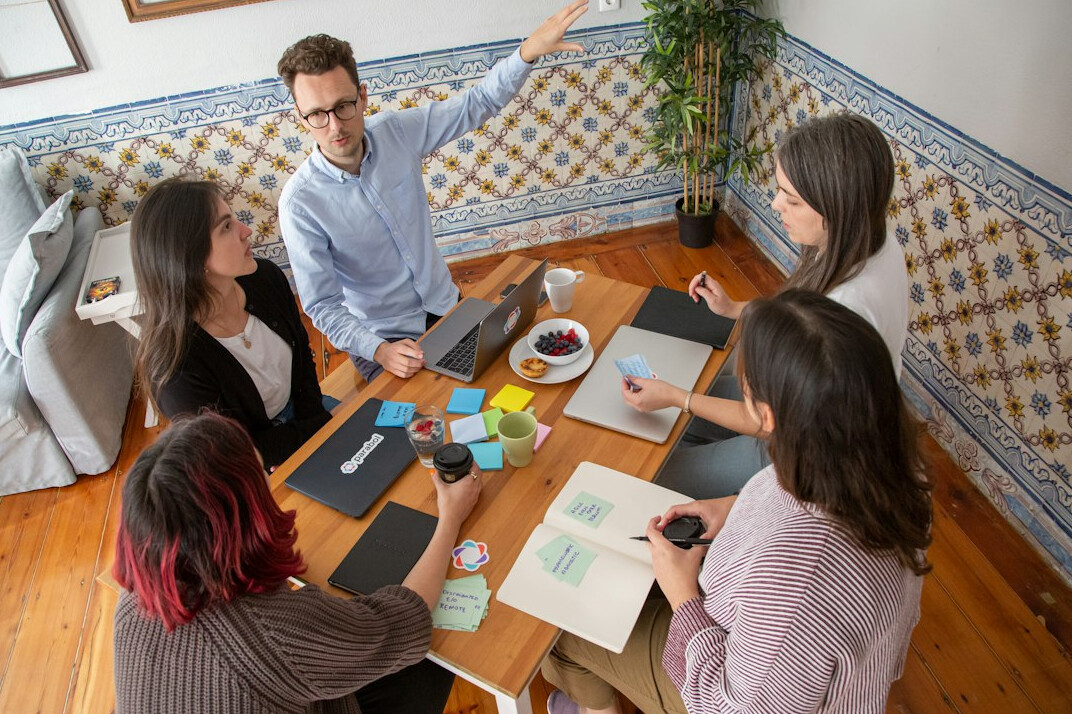corporate team brainstorming